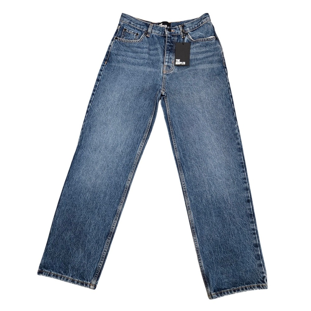 The Kooples Womens Straight Leg High Rise Blue Denim Jeans FJEA25004J -27 NEW